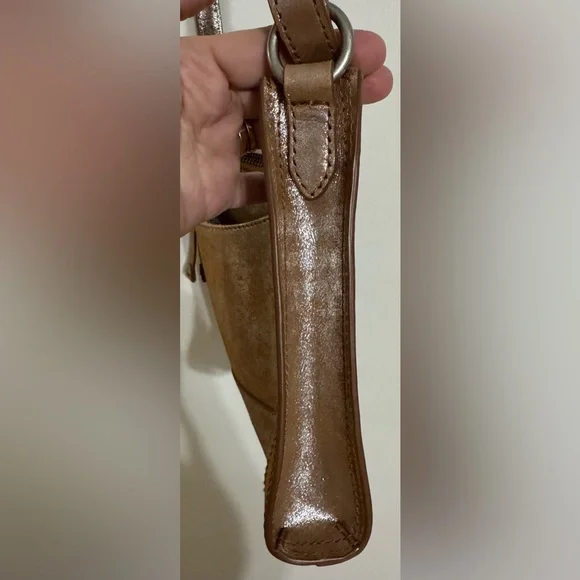 Frye Melissa Zip Crossbody in a Metallic Leather - Picture 5 of 16